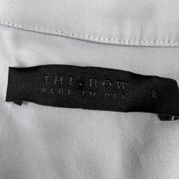 The Row Light Blue Mock Neck Hidden Button Closure Oversized Blouse - Picture 6 of 8